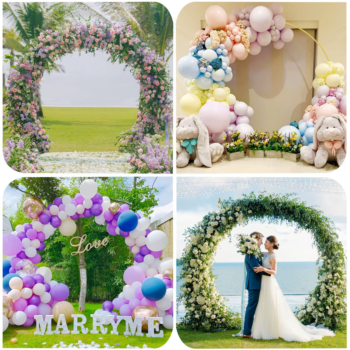 Round Backdrop Stand 8ft, Round Balloon Arch Stand, Gold Circle Arch