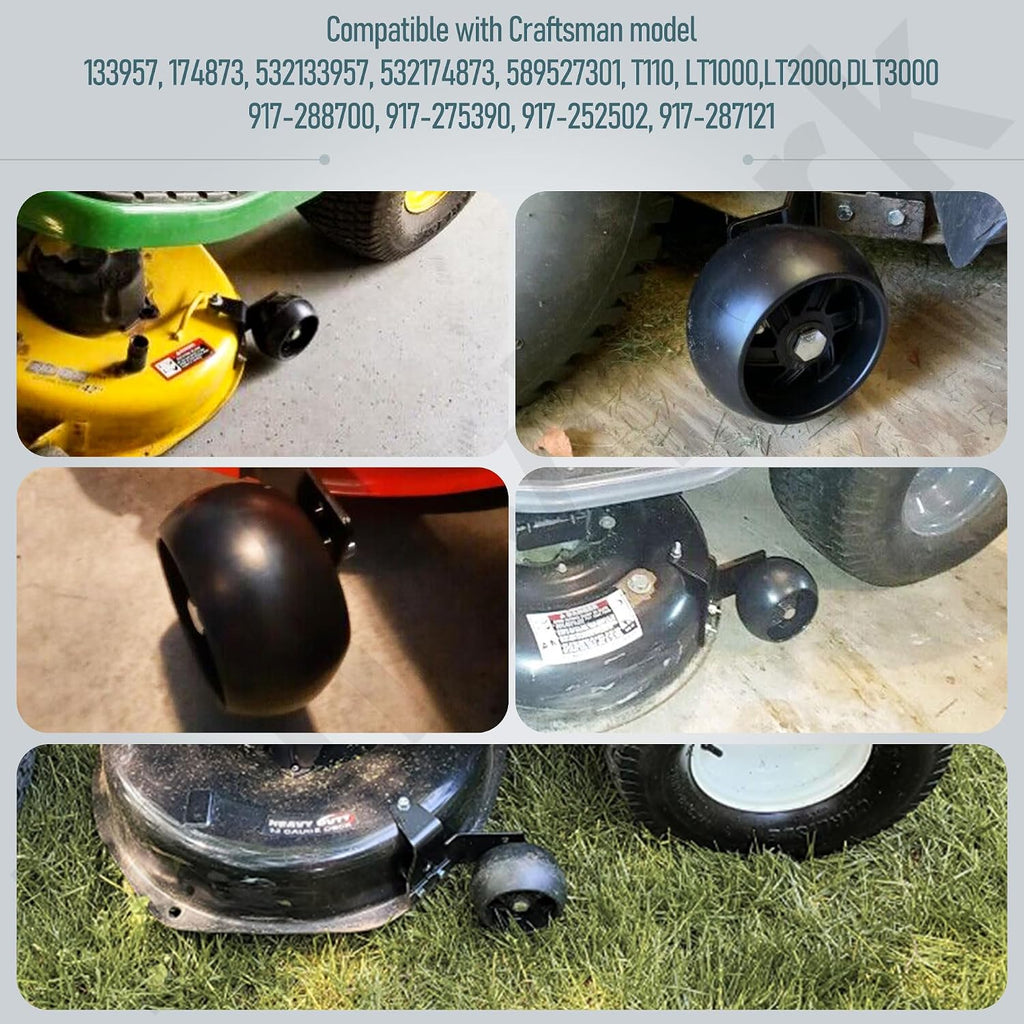 525509501 42" Mower Deck Wheels with Bracket Kit for Husqvarna Lawn mower