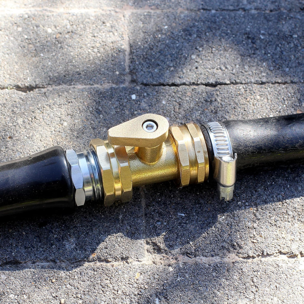 Garden hose shut off Valve- 3/4”Heavy Duty Brass Shut Off ball Valve Garden Hose Connector 2 Set