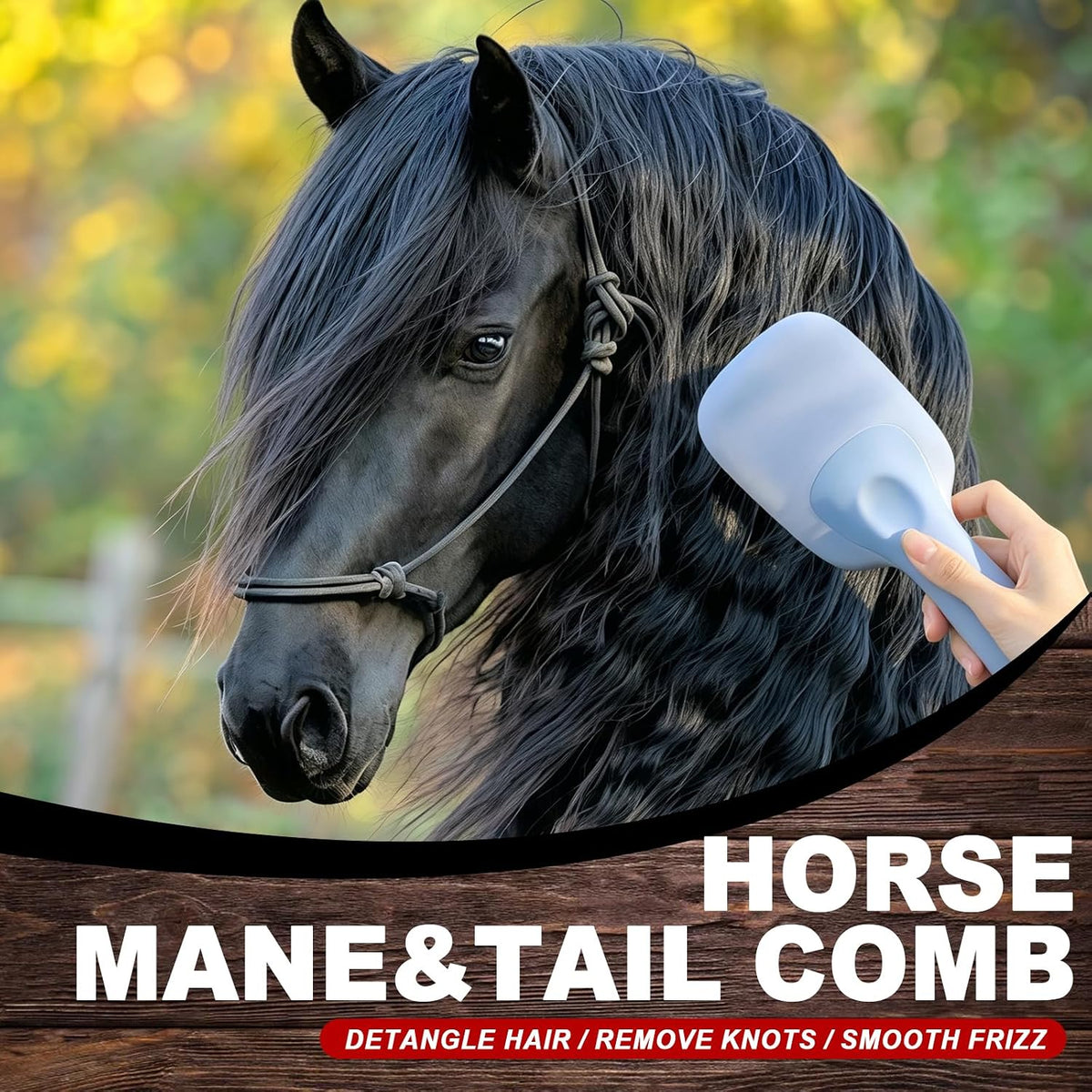 Blue Horse Mane&Tail Comb Horse Grooming Brush 8.62in/21.9cm
