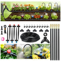 50FT Drip Irrigation System for Starter: Small Garden Quick Connect 1/4" PE Water Tubing Automatic 11Pcs Sprinkler
