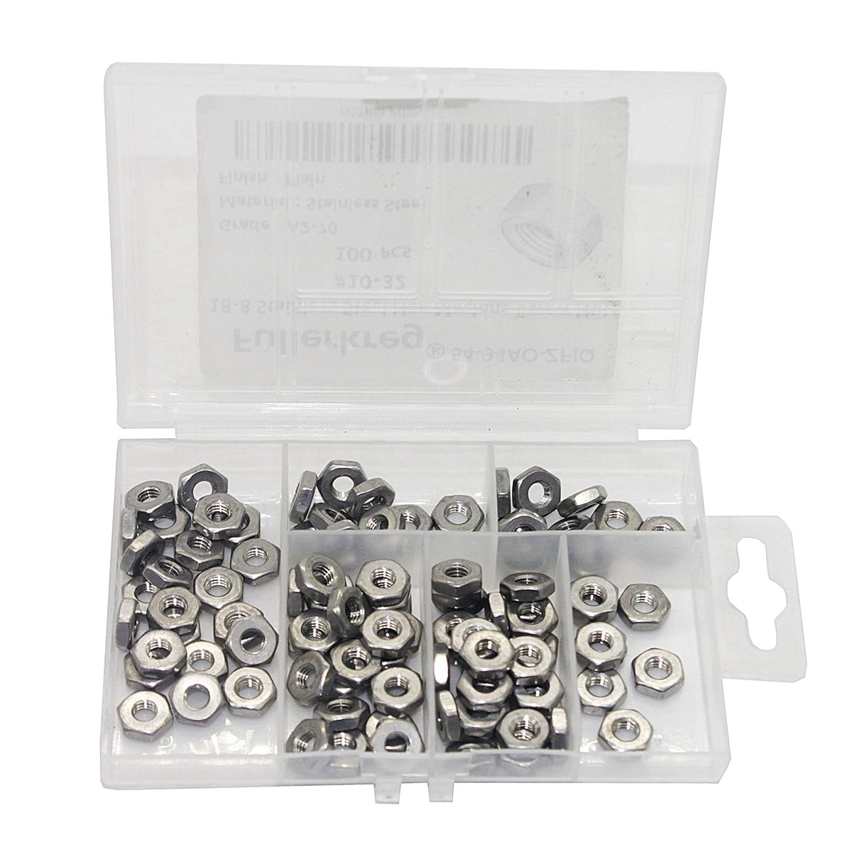 Fullerkreg 10-24 Machine Screw Hex Nuts, Stainless Steel 18-8
