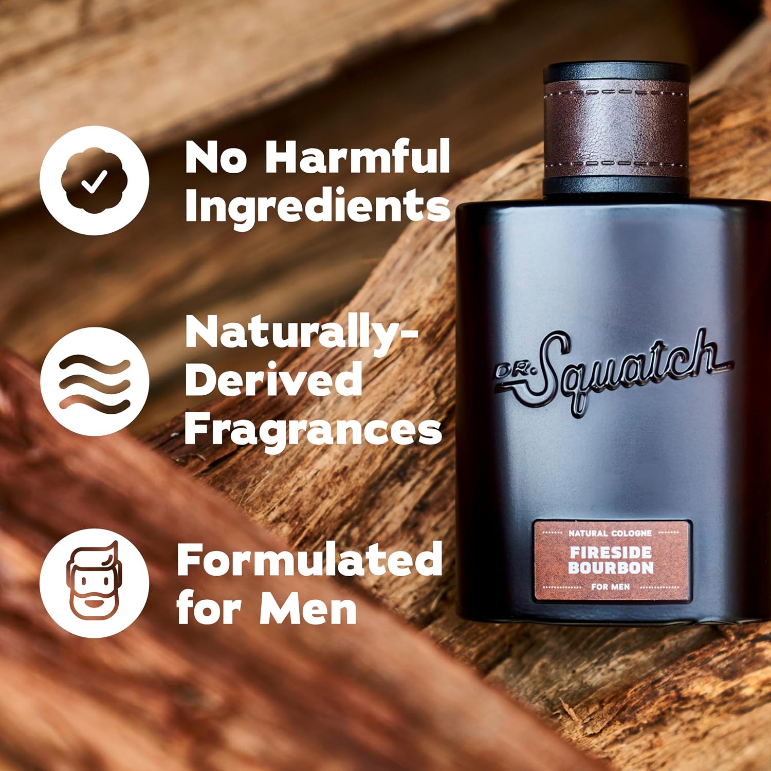Natural Cologne for Men - Scent-Lock Technology and Sustainably-Sourced Ingredients - Fireside Bourbon Cologne (1.7