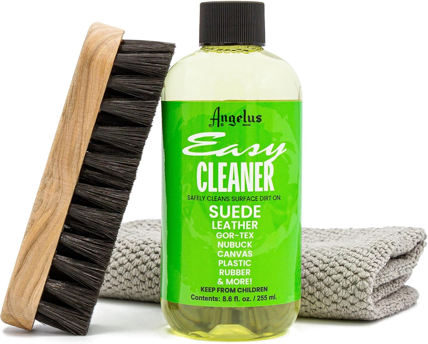 Shoe Cleaner Kit, 8.6 Oz, Brush, Towel - Professional Sneakers, Leather, Nubuck, Suede Shoe Cleaner Kit - Safe on All