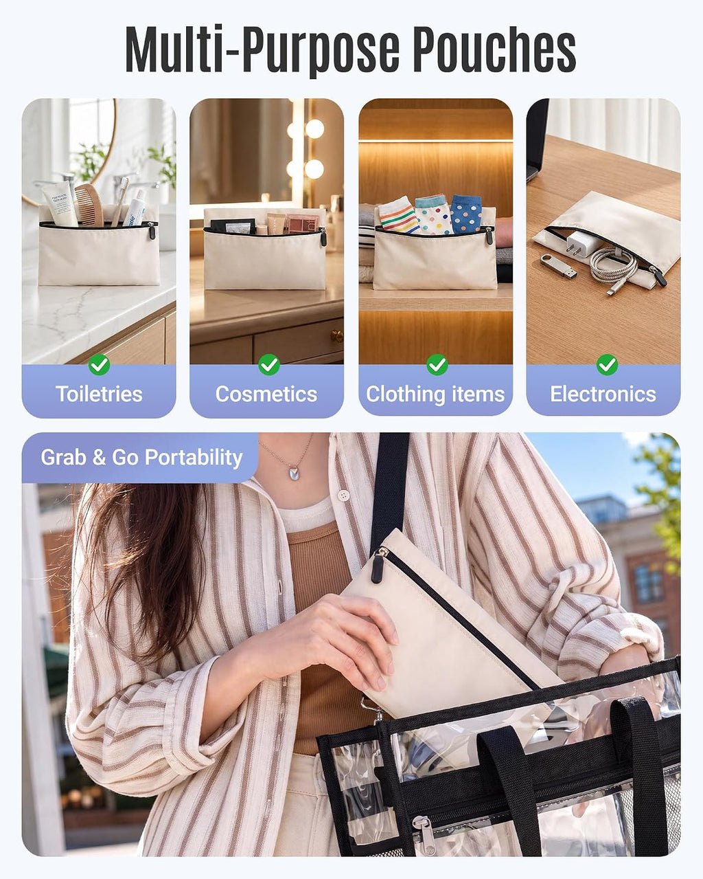 8 Set Packing Cubes for Travel, Cruise Ship Travel Essentials | 8-Pack Packing Bags, Mesh Luggage Organizer Bags &