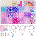 900Pcs Mermaid Bracelet Making Kit for Girls Kids Charm DIY Beads for Jewelry Making, Friendship Bracelet Kit with