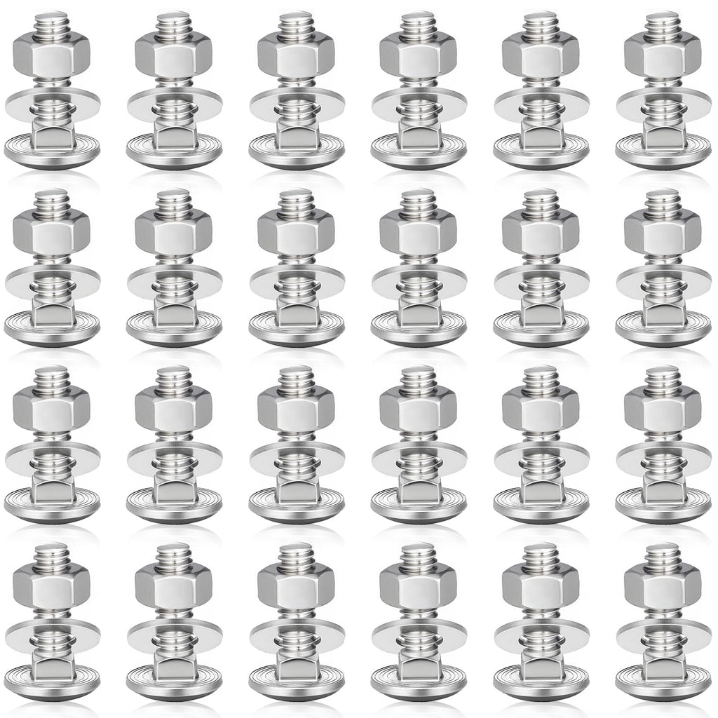 25 Sets 3/8-16 x 1 Carriage Bolts and Nuts Kit,Silver