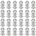 25 Sets 3/8-16 x 1 Carriage Bolts and Nuts Kit,Silver
