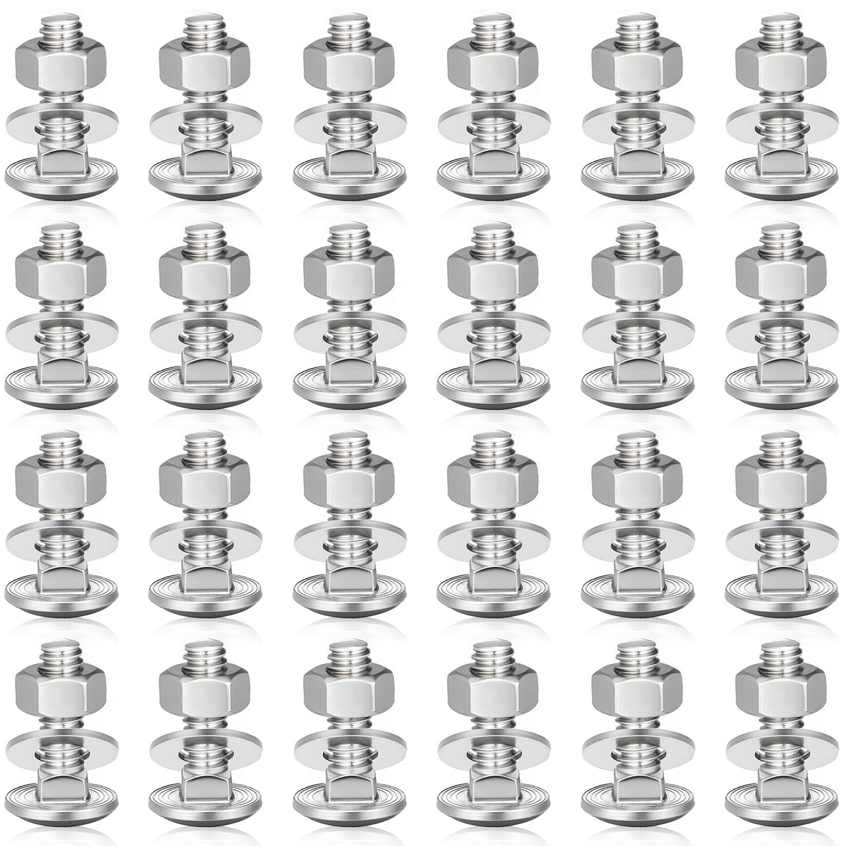 25 Sets 3/8-16 x 1 Carriage Bolts and Nuts Kit,Silver