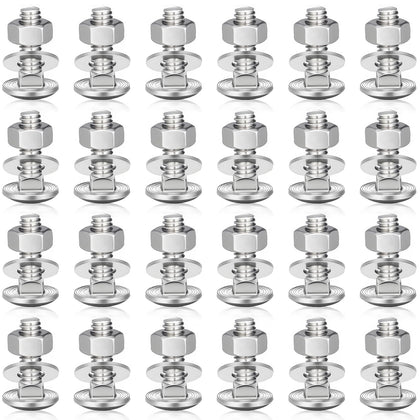 25 Sets 3/8-16 x 1 Carriage Bolts and Nuts Kit,Silver