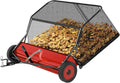 50" Lawn Sweeper Tow Behind,26 Cu ft Hopper Leaf & Grass Collector