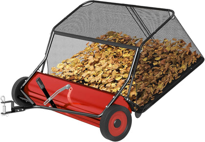 50" Lawn Sweeper Tow Behind,26 Cu ft Hopper Leaf & Grass Collector