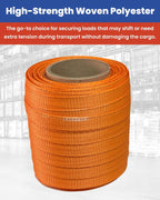 CPP 5/8" x 250' Woven Polyester Strapping Cord - 1500 lbs Break Strength, Heavy Duty Strapping - Water, UV, Corrosion