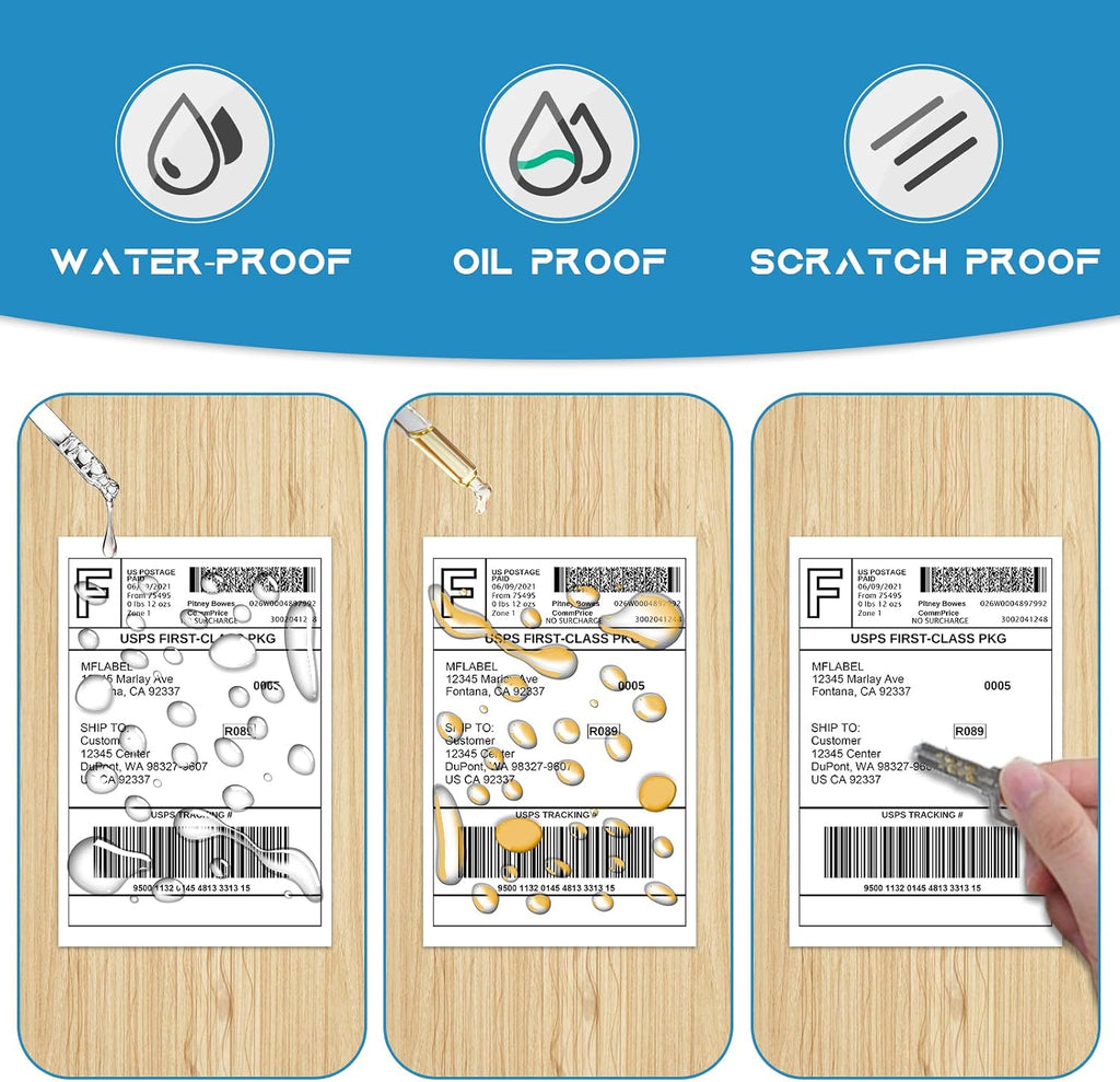 4x6 Thermal Shipping Labels - 2 Rolls of 250, Perforated & Smudge-Proof Direct Thermal Labels Compatible with Rollo