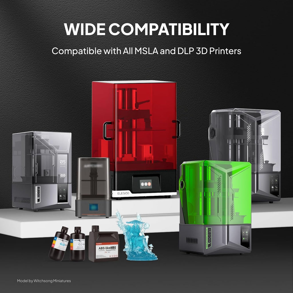 ELEGOO ABS-Like 3.0 3D Printer Resin Grey 1000g | High Strength and Toughness, High Precision, Low Viscosity