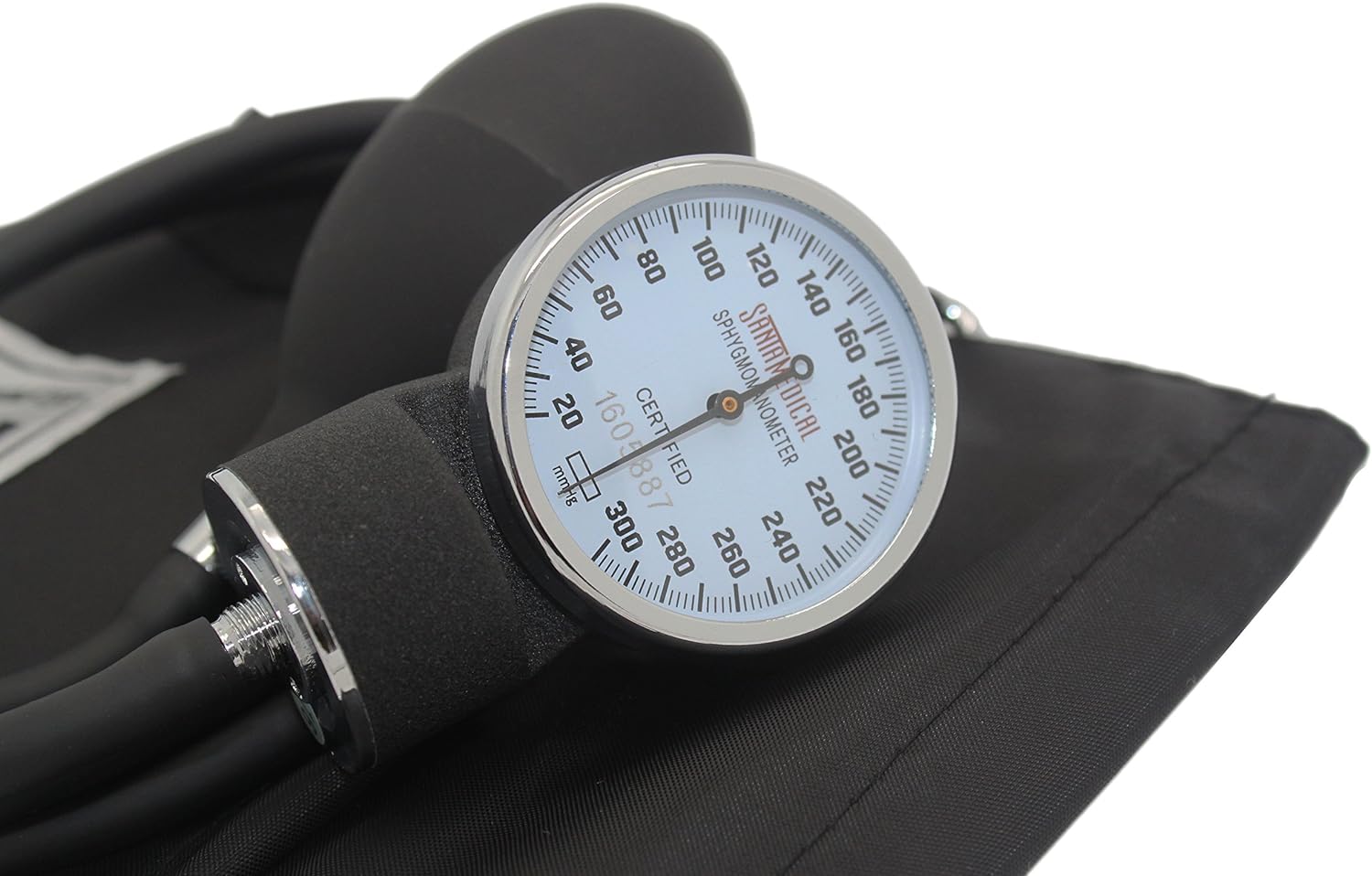Adult Deluxe Aneroid Sphygmomanometer - Professional Blood Pressure Monitor with Adult Black Cuff and Carrying case