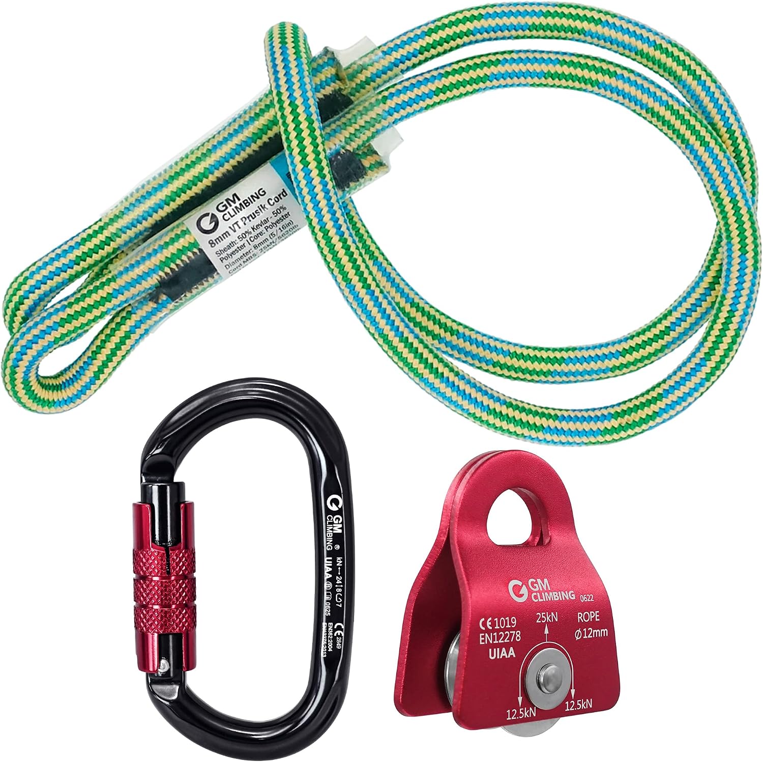 Micro Prusik Minding Pulley 25kN CE UIAA Certified 12mm Single Pulley Mobile Side Plates for Arborist Rigging