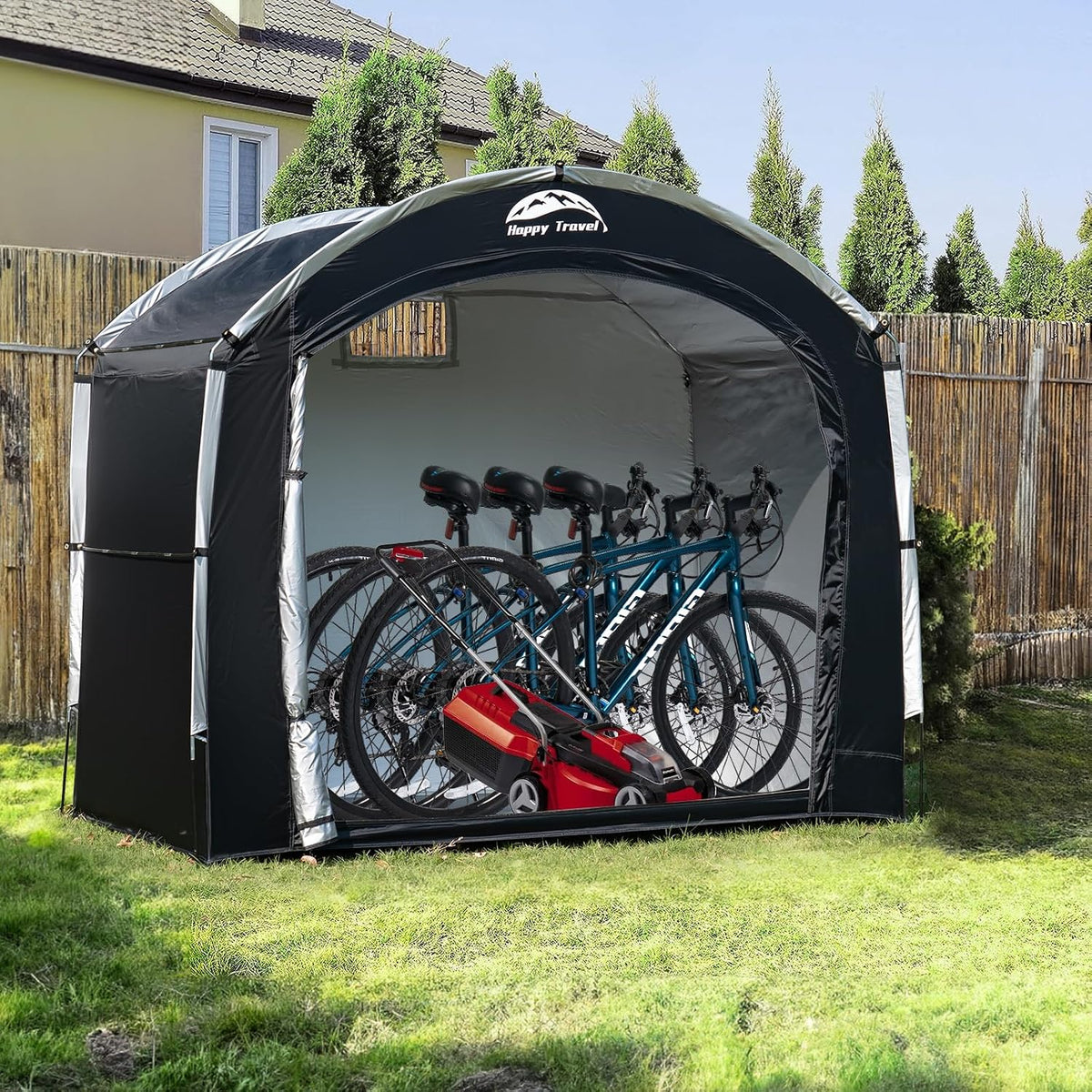 Outdoor Waterproof Bike Storage Tent Shed for 2/3/4/6/8 Bikes | Bicycle Covers Shelter with Window, Oversized Outside