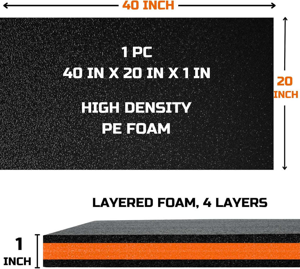 Tool Box Foam Organizer 40x20x1 inch 1PC, Kaizen Sheets for Pro Tool Control, Custom Tool Shadow Inserts for Cases &