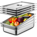 Hotel Pans with Lids, 4 Pack Full Size Thickened, 4" Deep