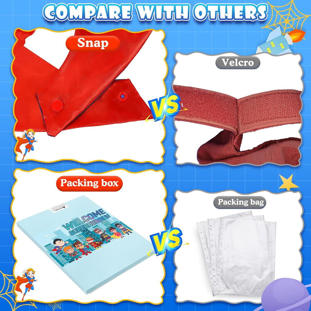 Superhero Capes for Kids,Hero Capes and Masks Fit for 4-12years old boy and girls Dress up and Holiday Costumes.