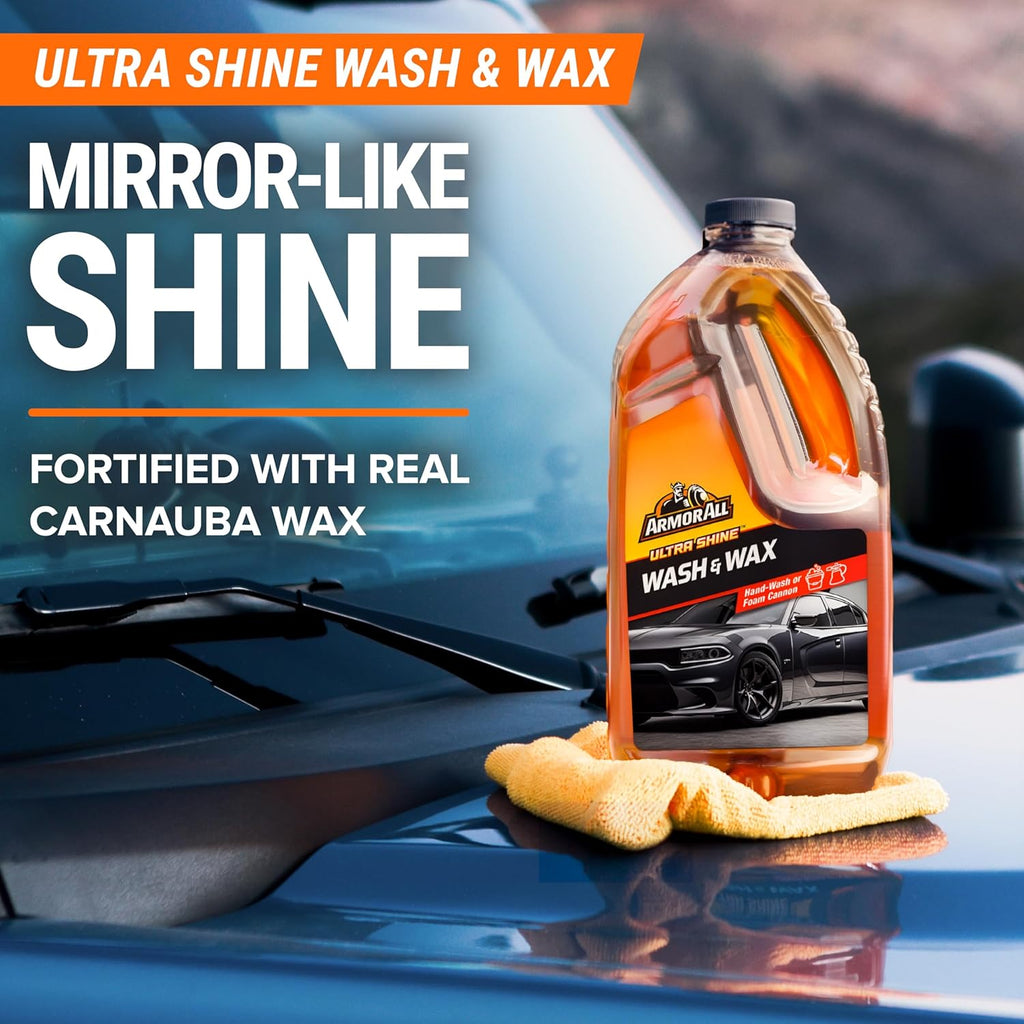 Car Wash Kit - Complete 3-Piece Car Cleaning Set with Car Wash Soap, Wax, Microfiber Mitt & Drying Towel, Gift for Dad
