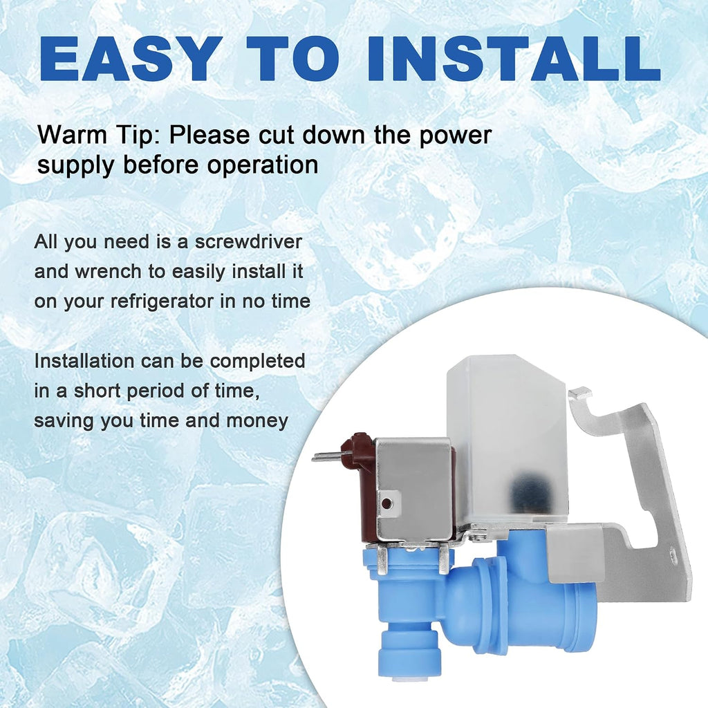 WR57X10033 riv-11ae-2 Refrigerator Icemaker Water Inlet Valve Compatible with G-E Hot-point Ken-more 1/4" Inlet Fitting Icemaker Water Inlet Valve Replaces WR57X0093-1 Year Warranty By Fetechmate