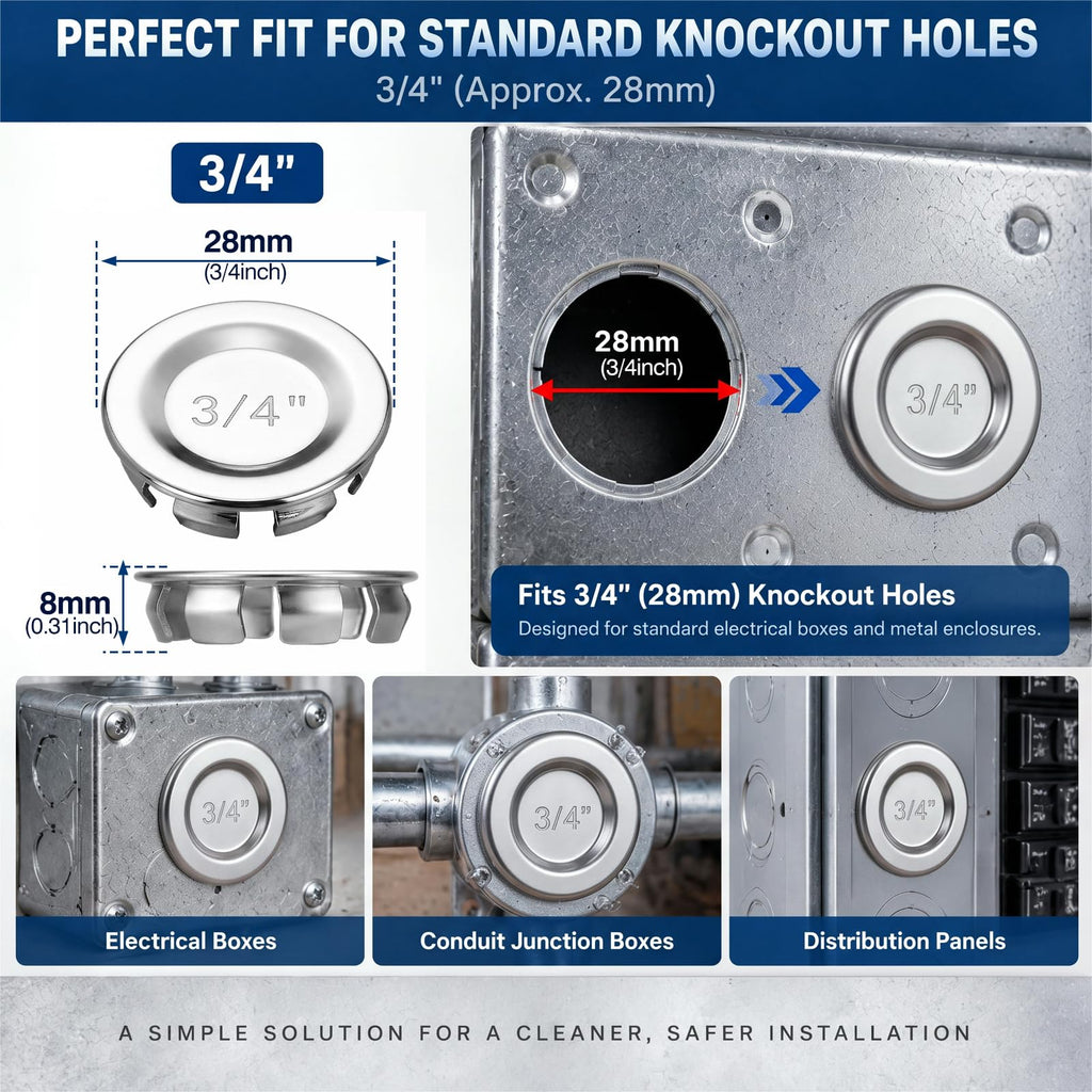 Yaocom 12 Pcs Knockout Seal 3/4'' Electrical Box Knockout Plugs
