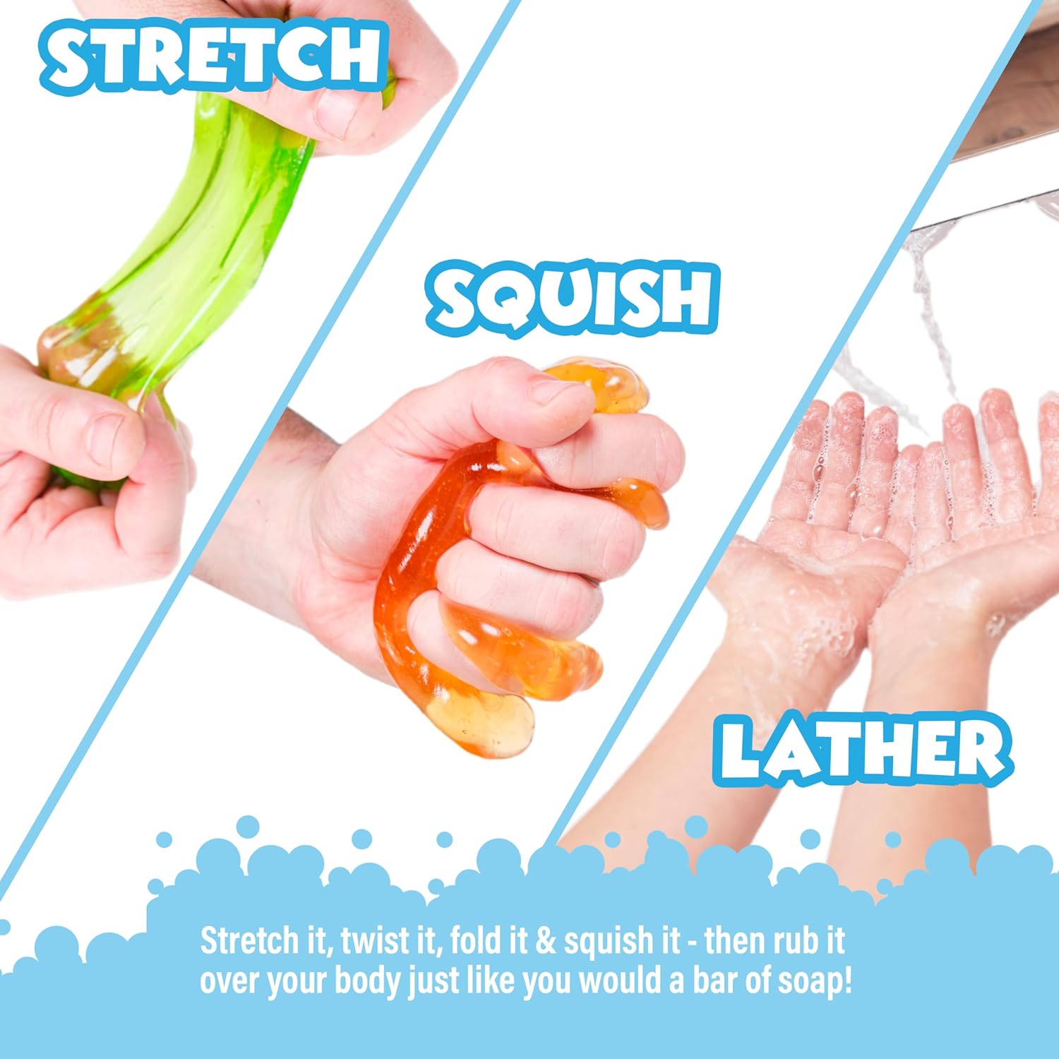Super Goo Bath Slime Kids Soap Bath Toy, 6 Pack, Classic