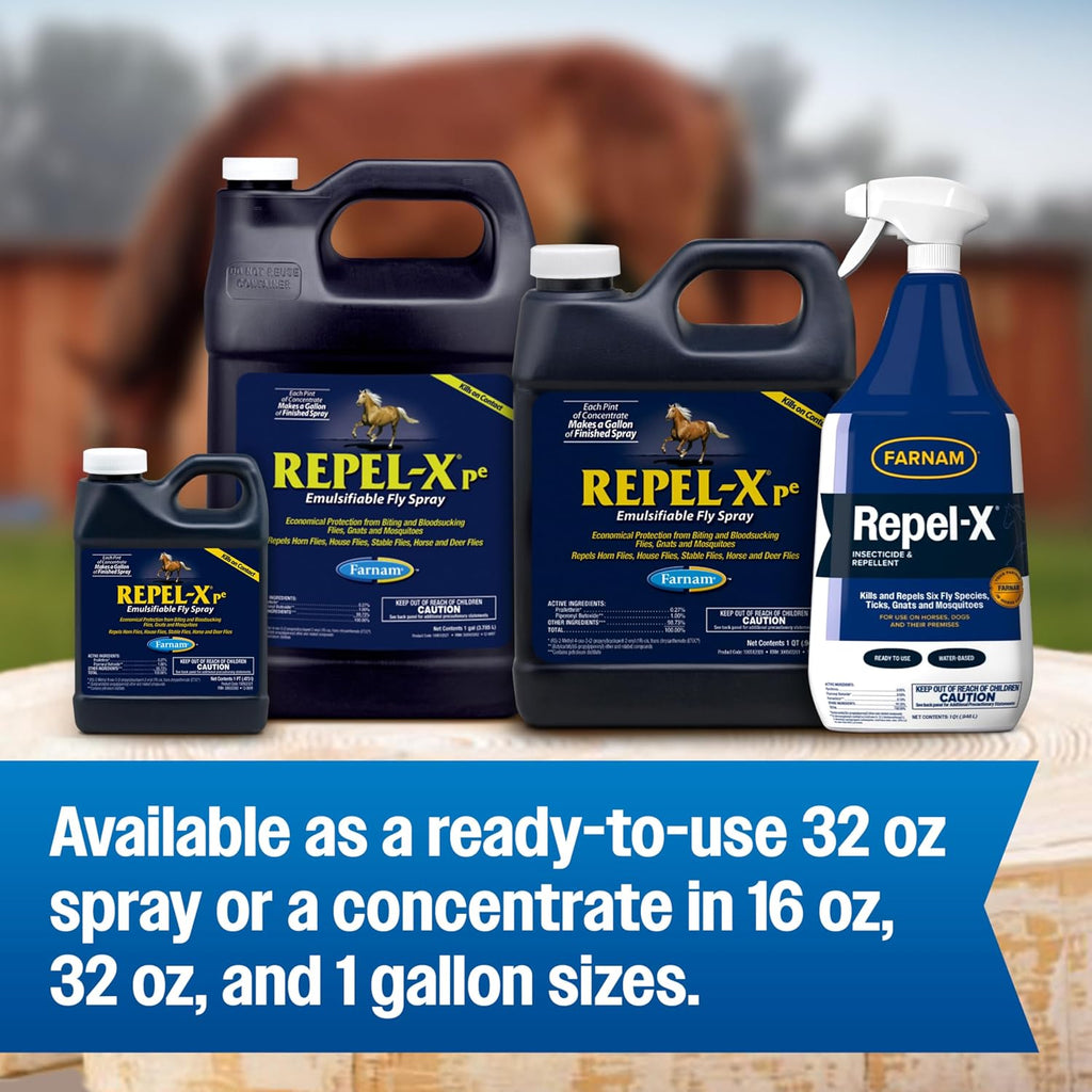 Repel-X pe Concentrated Fly Spray for Horses & Dogs, 32 Ounces