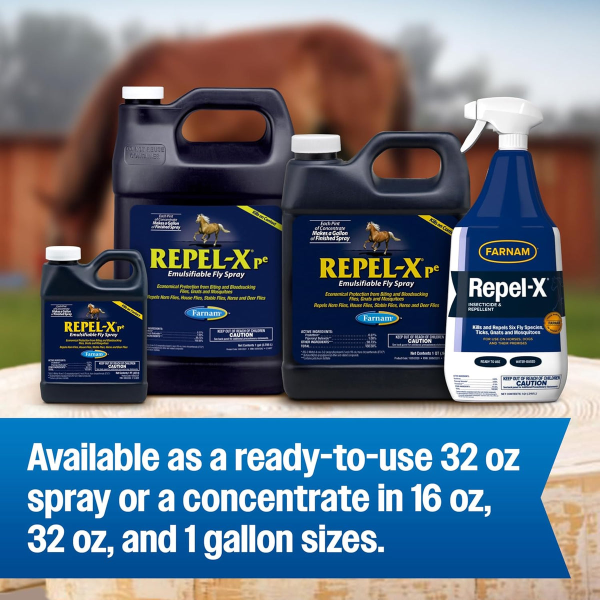 Repel-X pe Concentrated Fly Spray for Horses & Dogs, 32 Ounces