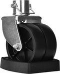 Dual 6'' Trailer Jack Swivel Caster Wheel Replacement with Rubber Wheel Chock，2000LBs Capacity with Pin for Boat