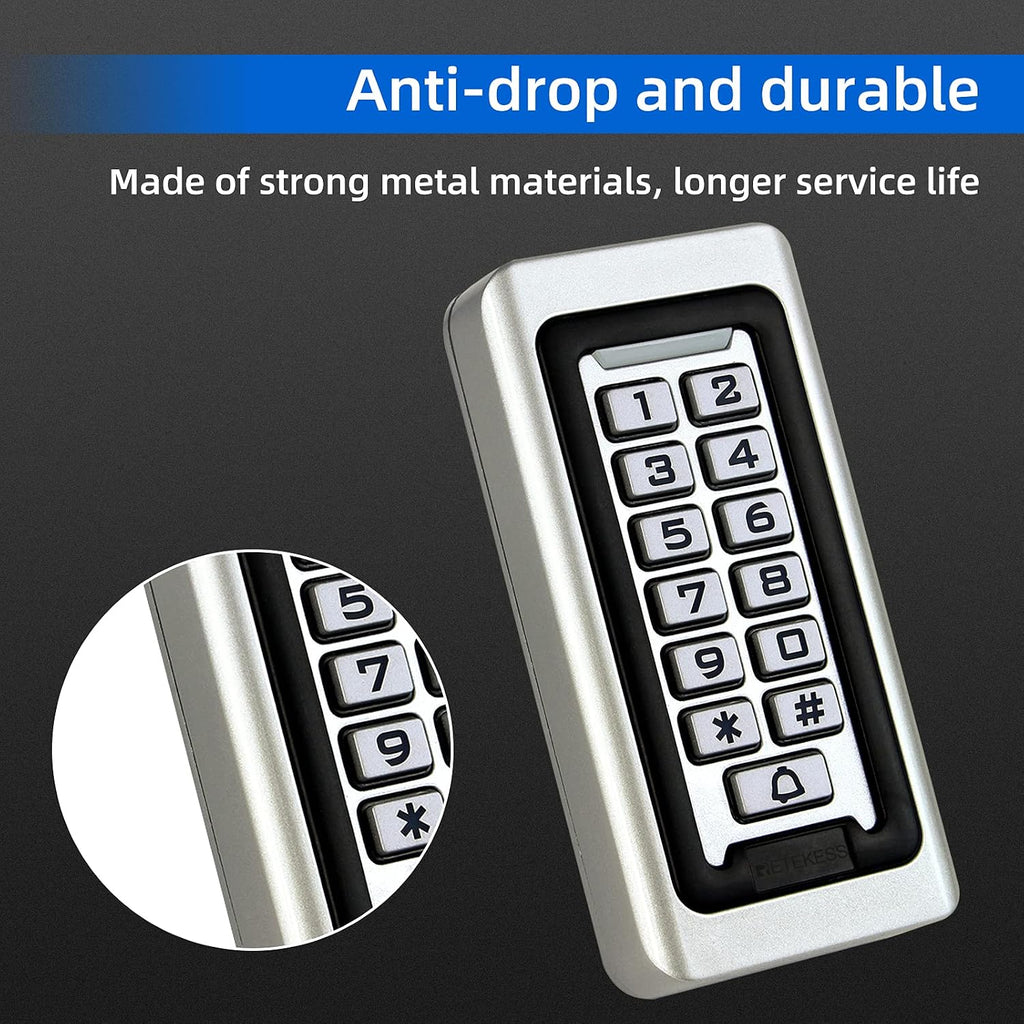 T-AC03 Security Access Control Keypad, RFID Keypad | for Garage,Shop,Home,Warehouse, Stand-Alone, 2000 Users, Wiegand