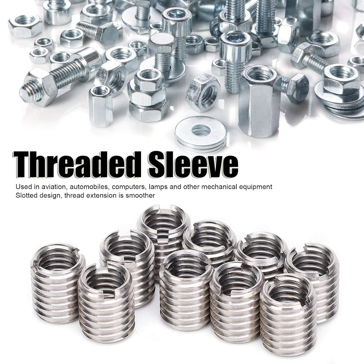 BORDSTRACT 10Pcs Threaded Insert M8x1.25 Female and M10x1.5 Male