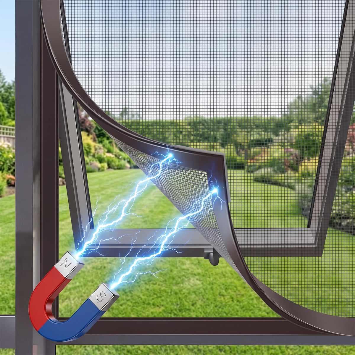 New Upgraded Adjustable DIY Magnetic Window Screen Max 39"x59"