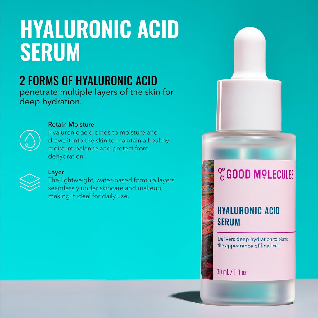 Daily Skincare Routine Set with Hydrating Cleanser, Niacinamide Toner, Hyaluronic Acid Serum, Moisturizer, Eye Gel, 5