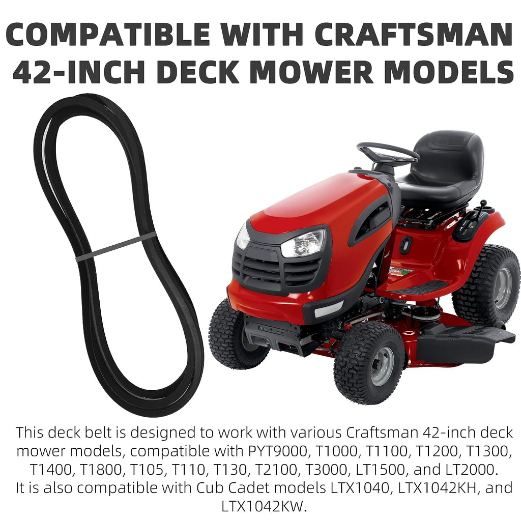 (2-Pack) Calvana 954-04060c Mower Deck Belt, Compatible with Troy Bilt Lawn & Troy Bilt Mower Parts, Craftsman 42", Cub Cadet Ltx 1040, Cub Cadet 42" Deck Belt, 954-04060b, 96" x 1/2"
