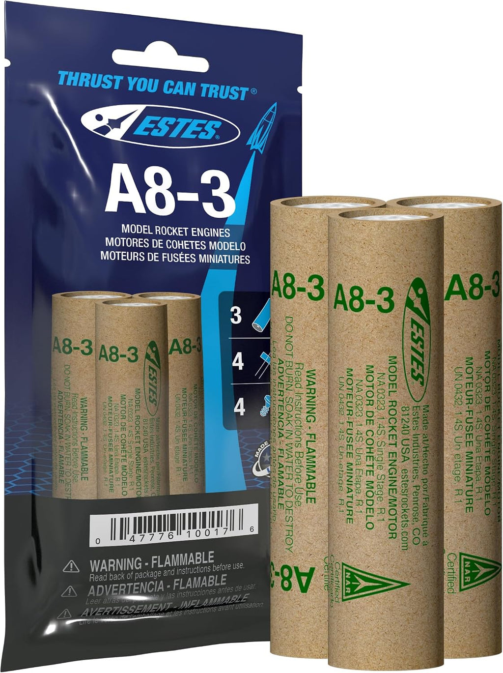 010017 A8-3 Model Rocket Engines