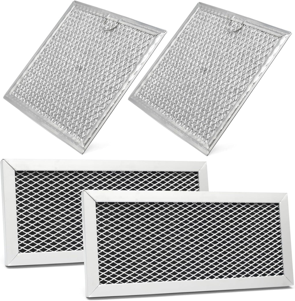 Microwave Oven Charcoal and Grease Filter Kit Replacement for Samsung Model ME19R7041FS/AA ME19R7041FT/AA ME19R7041FB ME19R7041FB/AA ME19R7041FS 4 Pack