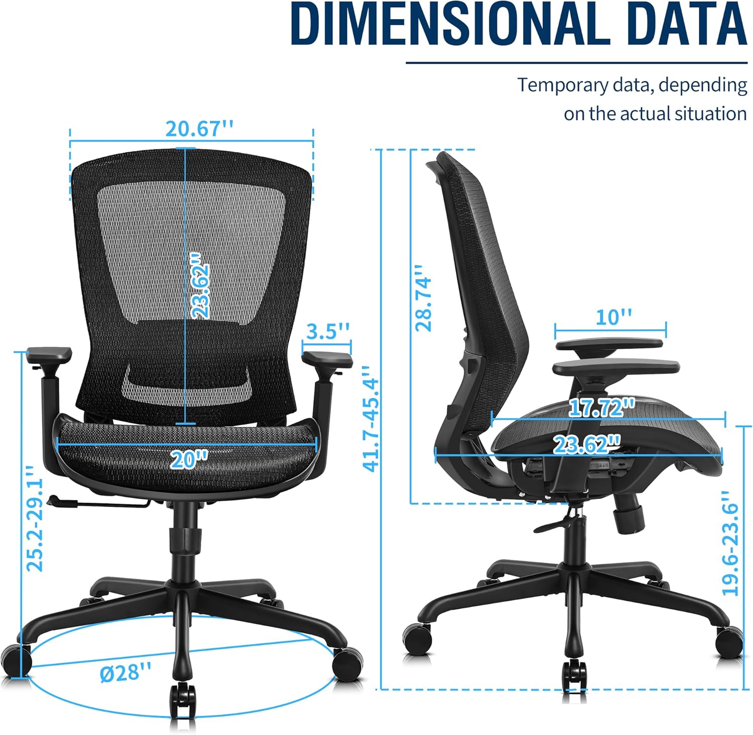 Ergonomic Mesh Office Chair,Comfy Computer Desk Chair - BIFMA 5.1 Certified Commercial Swivel Task Chair for Home