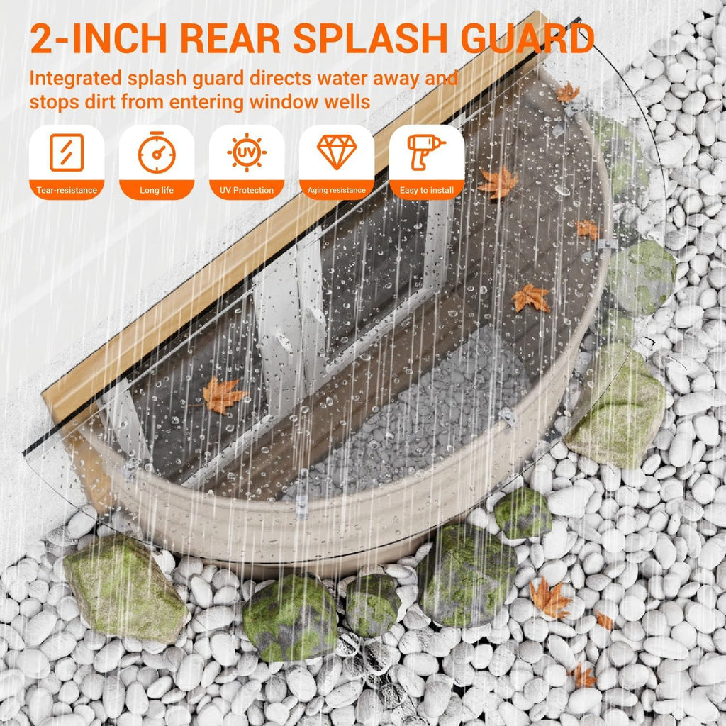 2-Pack Window Well Cover Outside 39" X 16", Clear Polycarbonate Basement/Egress Window Well Cover, All-Weather