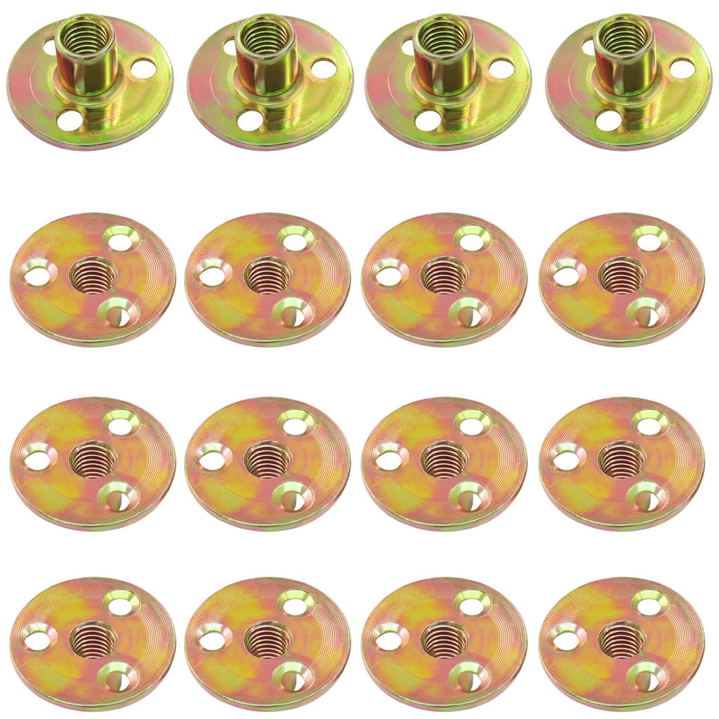 16 Pcs 3/8"-16 Brad Hole T Nut Screw-in T-Nuts