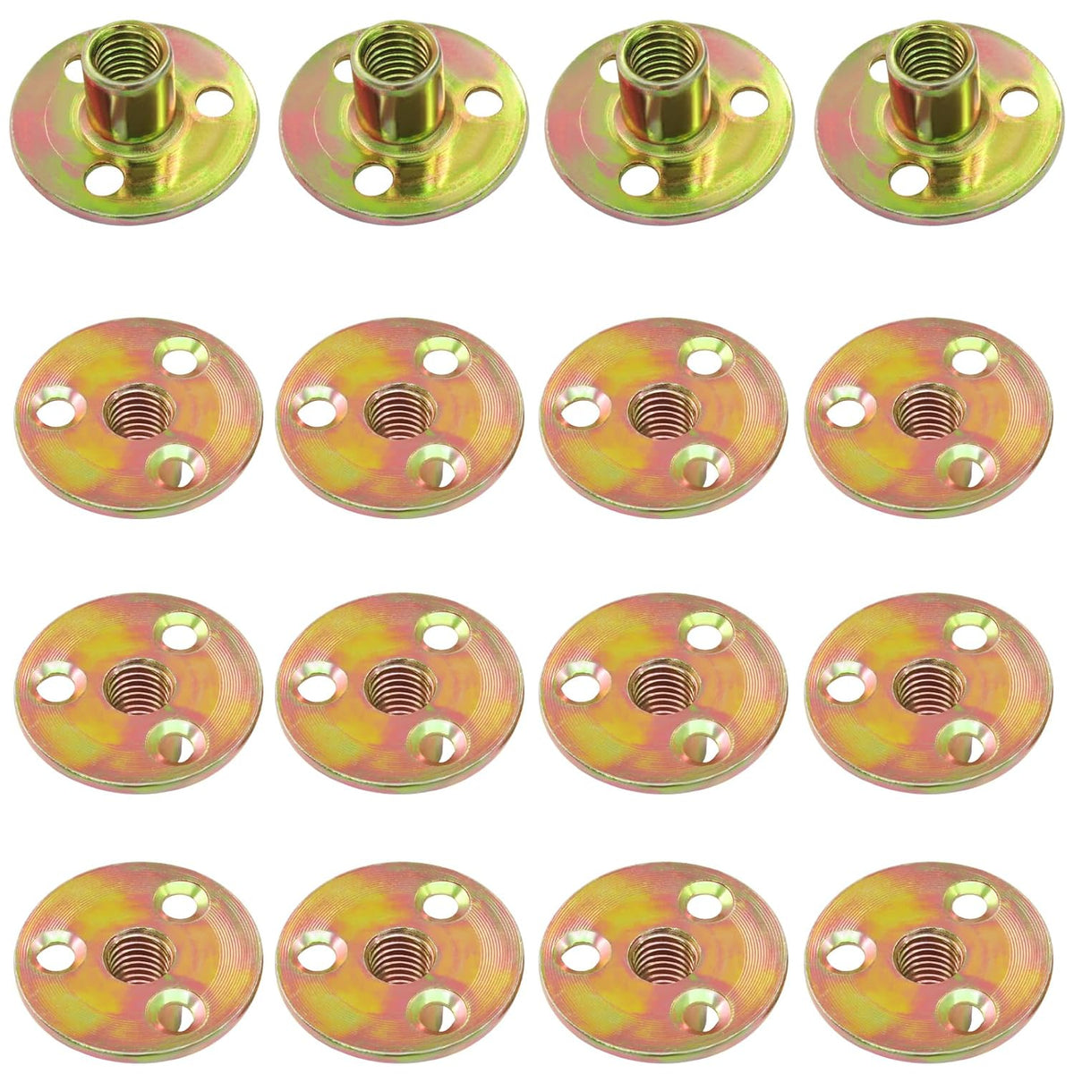 16 Pcs 3/8"-16 Brad Hole T Nut Screw-in T-Nuts