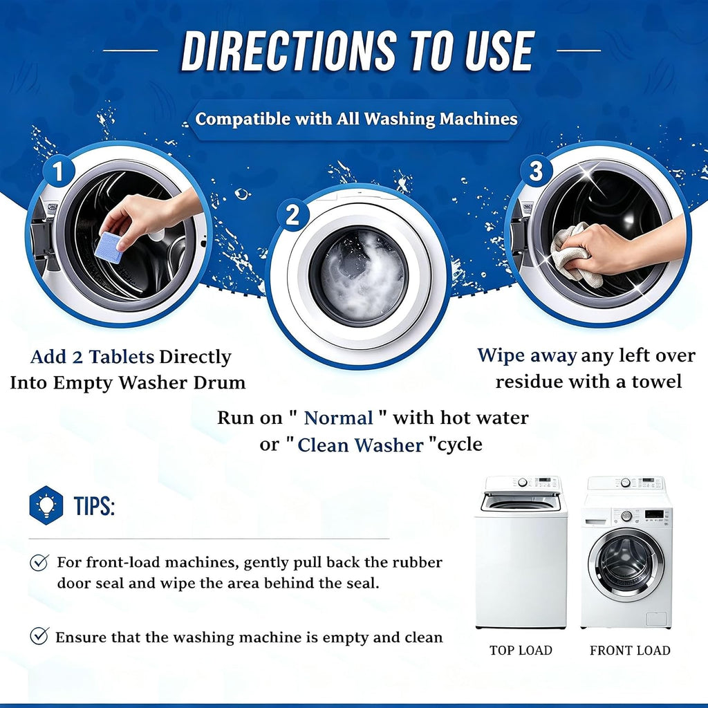 Washing Machine Cleaner Tablets for Pet Owners Ocean