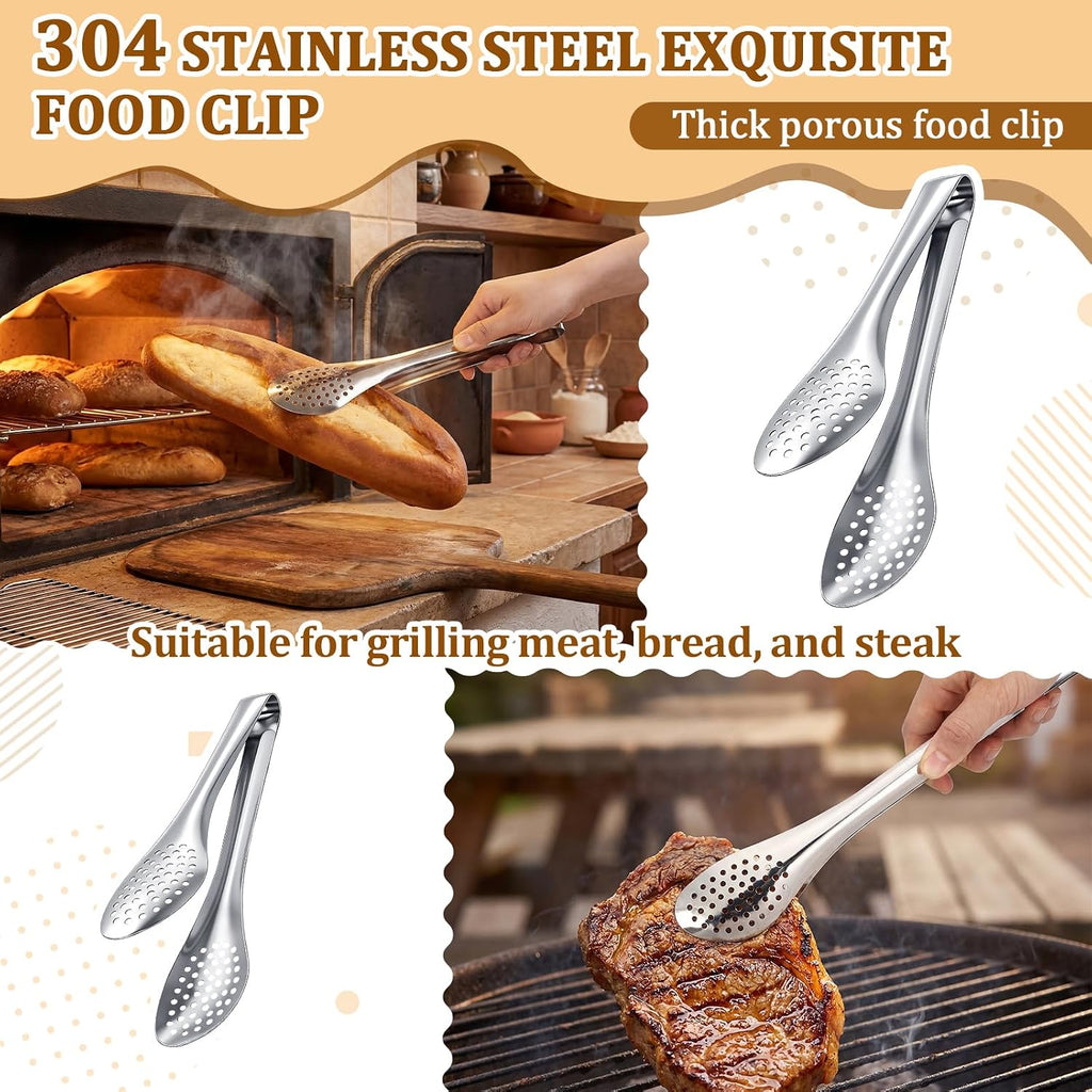 6 Pack Grill Spatula and Tongs Set Heavy Duty Grilling Tools - Stainless Steel Spatula & Tongs for Outdoor Camping