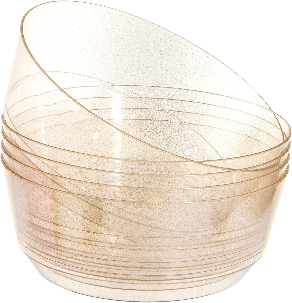 8 Pack Gold Glitter Serving Bowls for Buffet