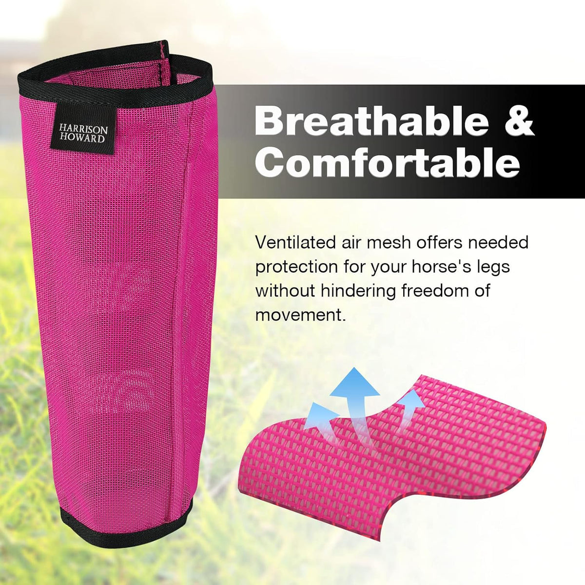 Loose Fitting Fly Boots UV-Protective Extra Tough Mesh Ventilated Four Fasteners Stay-on Design Protect Horse Legs &