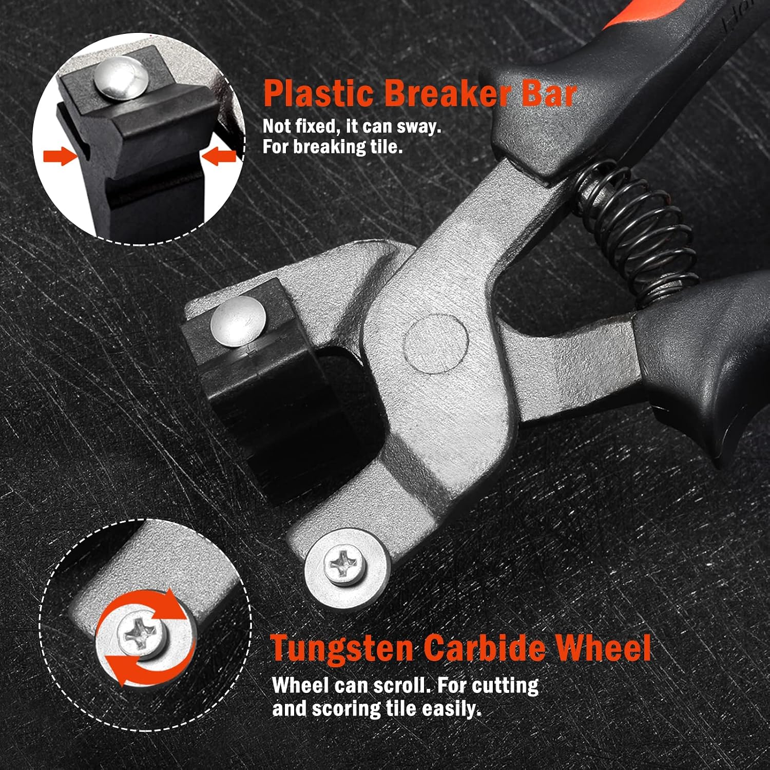 Mosaic Nippers 8" Tile Nippers with Breaker Bar Scoring Wheel | Strong Plastic Breaker Bar, Scoring Wheel, Cutting