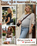 4 Pack Women's Short Sleeve Maternity Tops, 4-Color, Small
