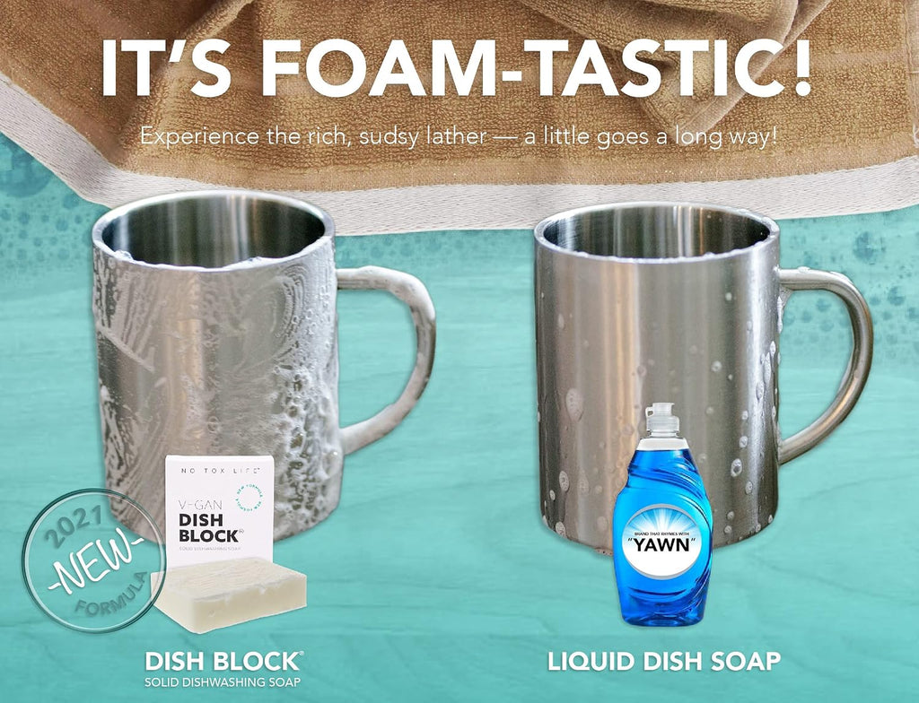 Vegan Dish Block, 6 oz – A Solid Dish Soap for Effective Cleaning of Dishes, Pots and Pans – Ultra-Concentrated